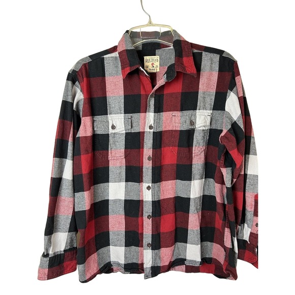 Men’s Red Head Brand Co. XL/TG Red/Blk./Gray Flannel Button Up Long Sleeve Shirt - Picture 1 of 6